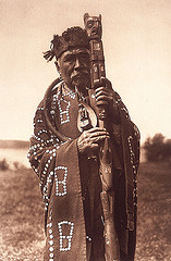 First Nations man black and white photo