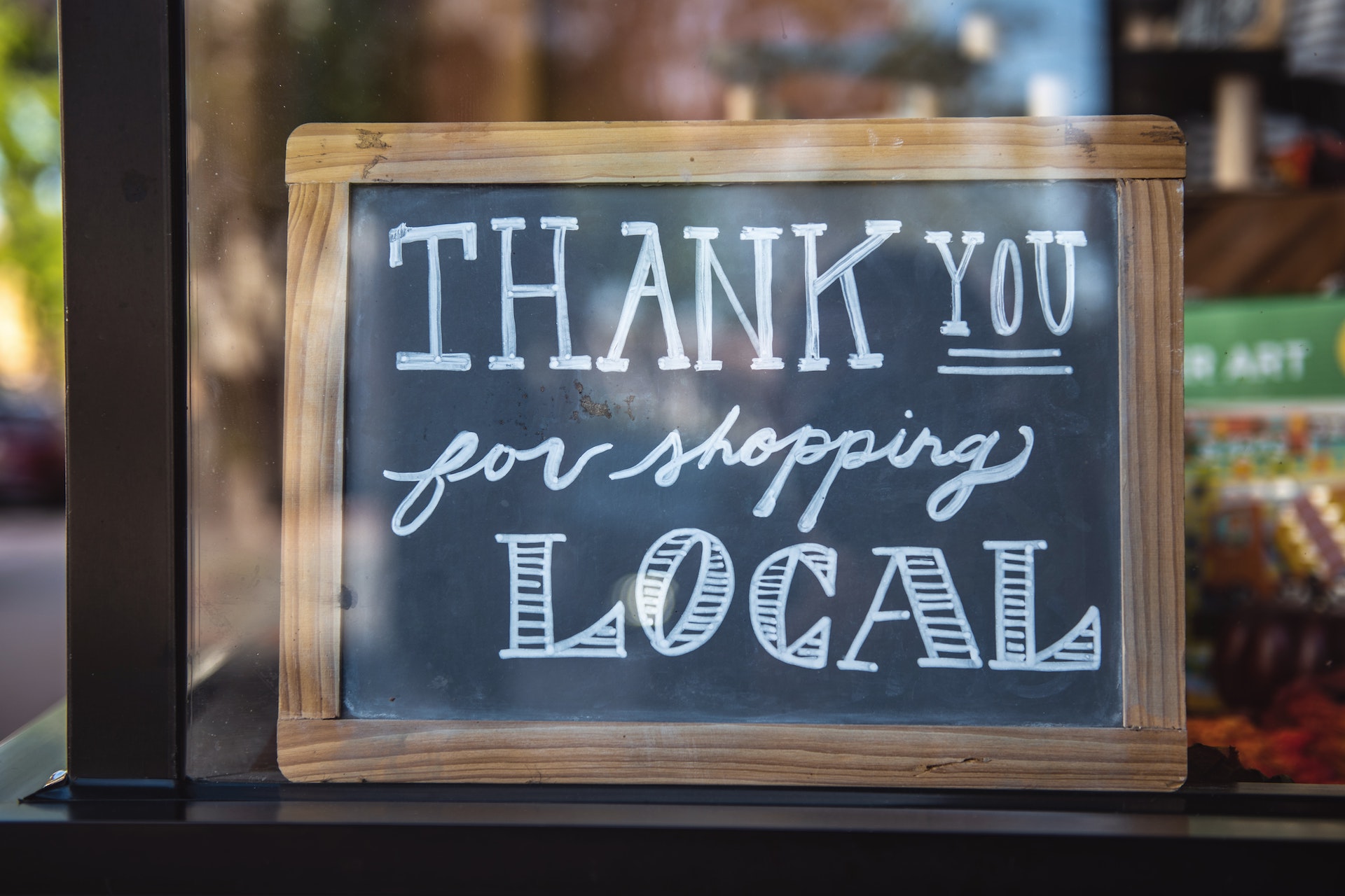 thank you sign for shopping locally
