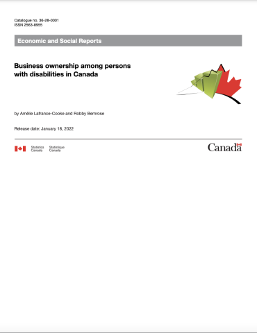 cover of report for Business Ownership with Disabilities