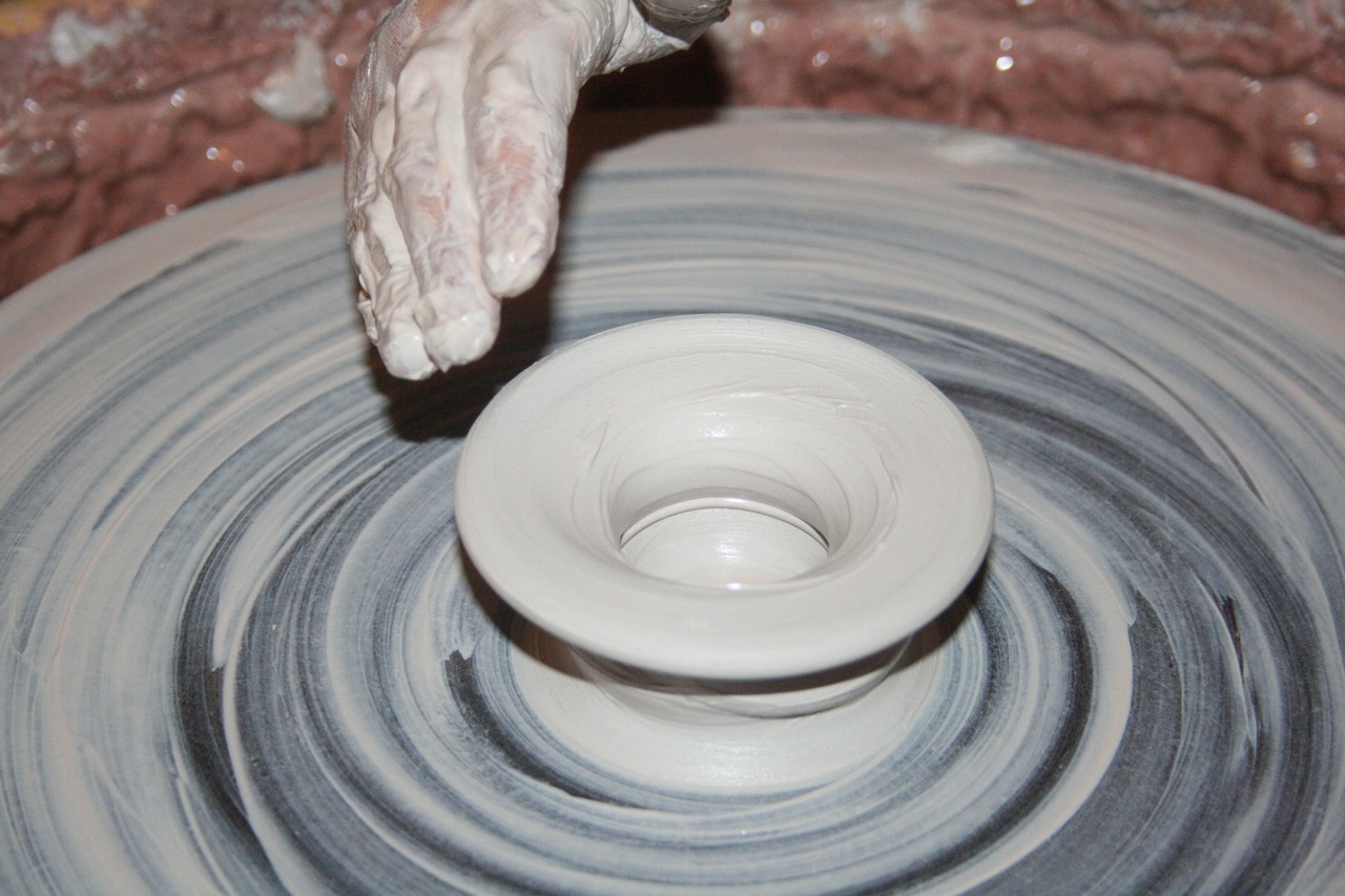 Something coming to shape on a pottery wheel