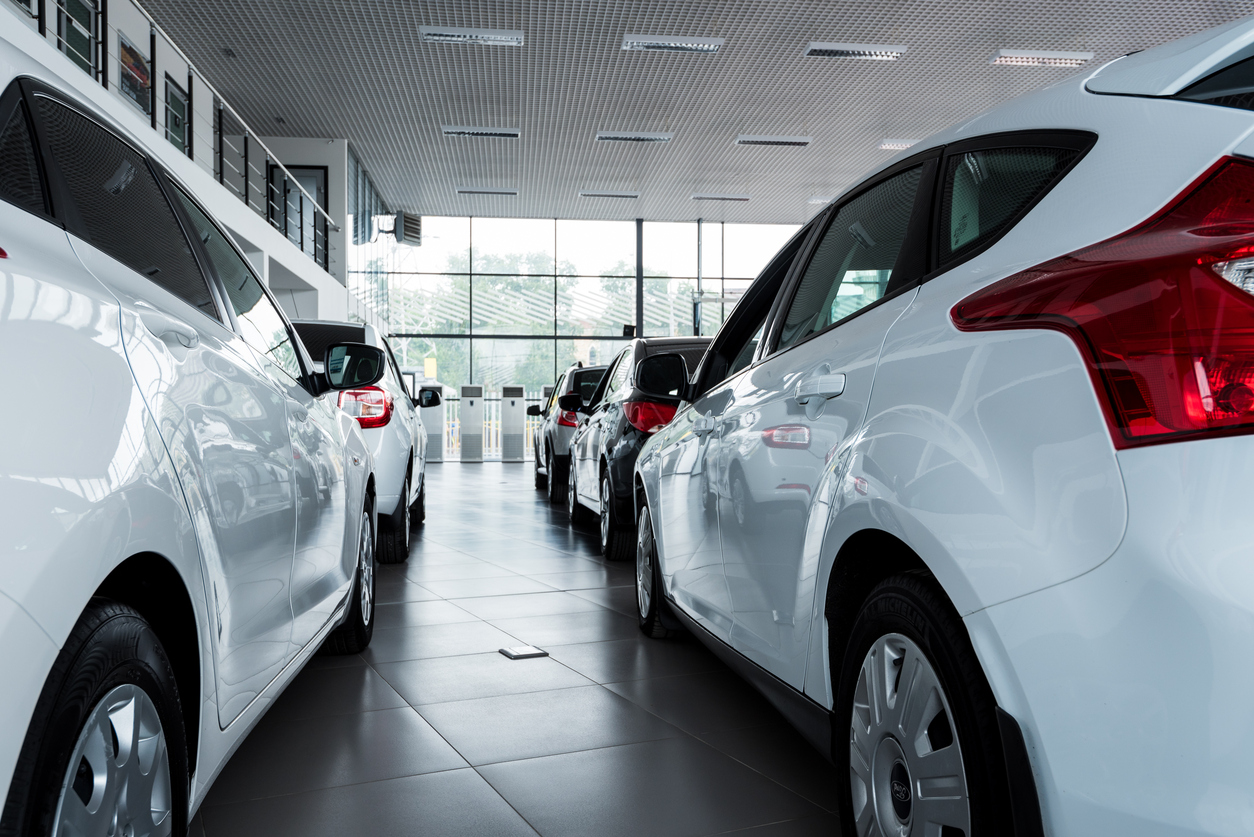 cars in a dealership